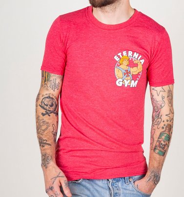 Men's He-Man Eternia Gym Heather Red T-Shirt Men's He-Man Eternia Gym Heather Red T-Shirt