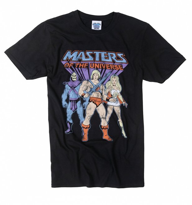 Men's He-Man, She-Ra and Skeletor Black T-Shirt Men's He-Man, She-Ra and Skeletor Black T-Shirt