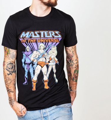 Men's He-Man, She-Ra and Skeletor Black T-Shirt Men's He-Man, She-Ra and Skeletor Black T-Shirt