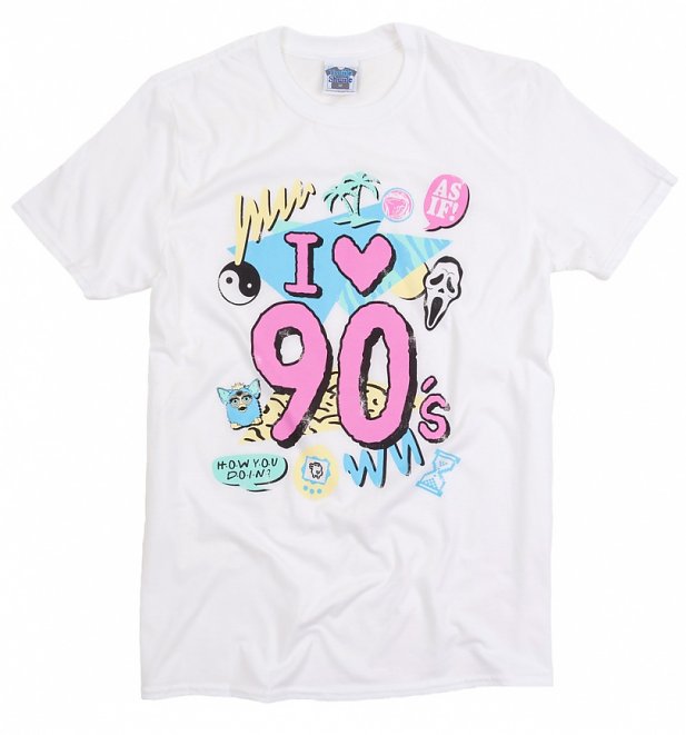 Men's I Heart 90s White T-Shirt Men's I Heart 90s White T-Shirt