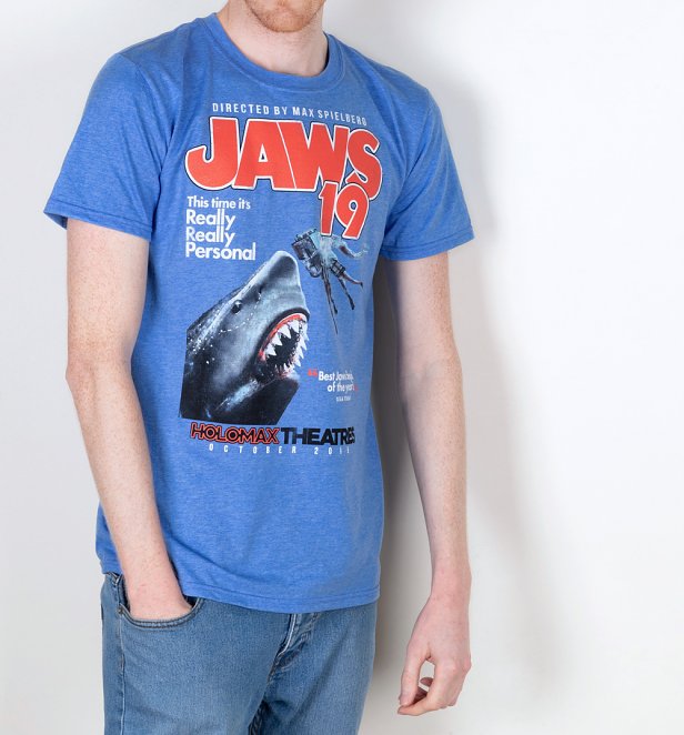 Men's Jaws 19 Movie Poster Heather Royal T-Shirt Men's Jaws 19 Movie Poster Heather Royal T-Shirt