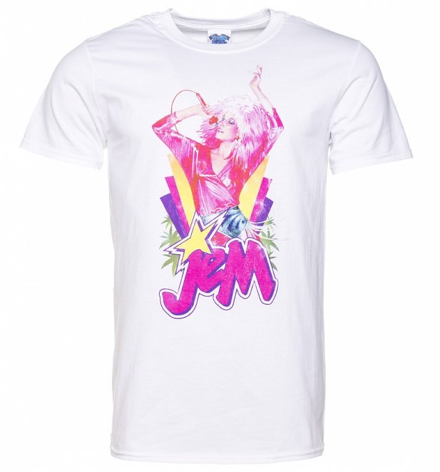 Men's Jem Centre Stage White T-Shirt Men's Jem Centre Stage White T-Shirt