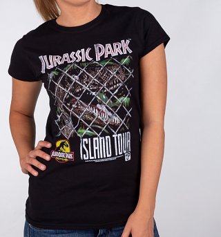 Women's Jurassic Park Island Tour Black T-Shirt Women's Jurassic Park Island Tour Black T-Shirt