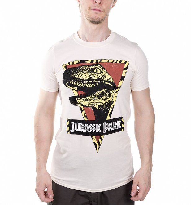 Mens Jurassic Park Raptor Natural T Shirt 4839