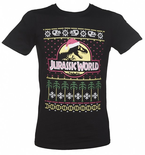 Men's Jurassic World Fair Isle Christmas T-Shirt Men's Jurassic World Fair Isle Christmas T-Shirt