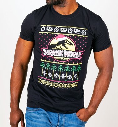 Men's Jurassic World Fair Isle Christmas T-Shirt Men's Jurassic World Fair Isle Christmas T-Shirt