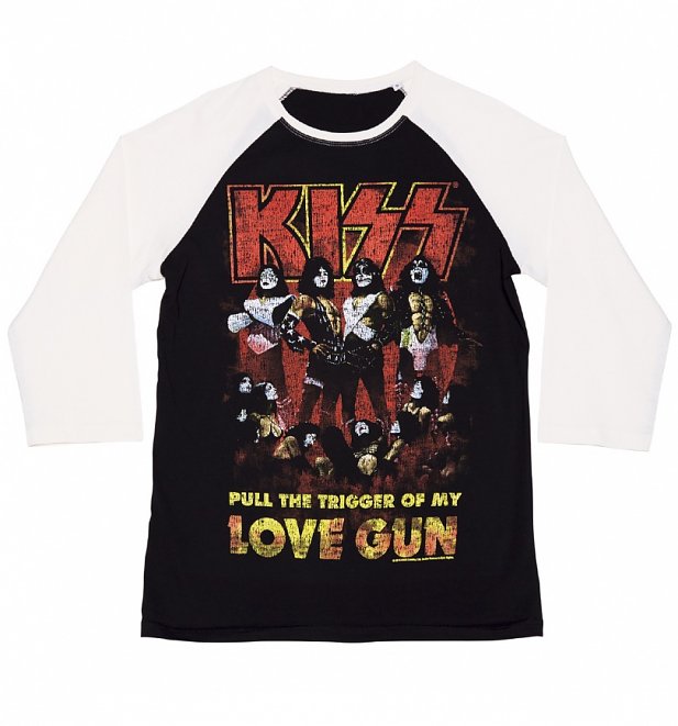 Men's Kiss Love Gun Baseball T-Shirt Men's Kiss Love Gun Baseball T-Shirt