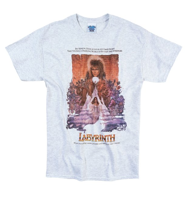 Men's Labyrinth Illustrated Movie Poster Ash Grey T-Shirt Men's Labyrinth Illustrated Movie Poster Ash Grey T-Shirt