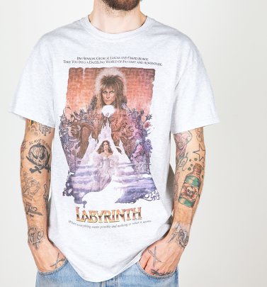 Men's Labyrinth Illustrated Movie Poster Ash Grey T-Shirt Men's Labyrinth Illustrated Movie Poster Ash Grey T-Shirt