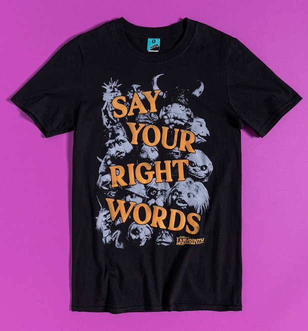 Men's Labyrinth Say Your Right Words Black T-Shirt