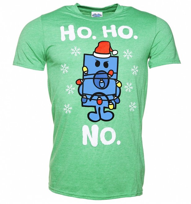 Men's Mr Grumpy Ho Ho No Heather Green T-Shirt Men's Mr Grumpy Ho Ho No Heather Green T-Shirt