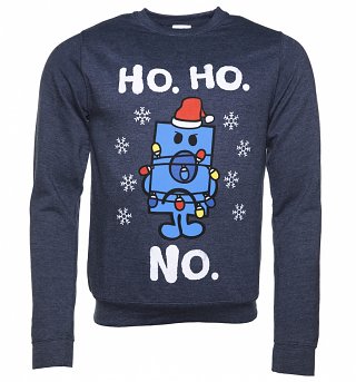 Men's Mr Grumpy Ho Ho No Heather Navy Sweater Men's Mr Grumpy Ho Ho No Heather Navy Sweater