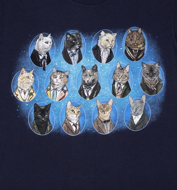 Men's Navy Doctor Who Cat Doctors T-Shirt Men's Navy Doctor Who Cat Doctors T-Shirt