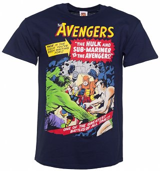 Men's Navy Marvel Comics Avengers Greatest Battle Of All Time T-Shirt Men's Navy Marvel Comics Avengers Greatest Battle Of All Time T-Shirt