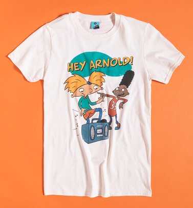 Men's Nickelodeon Hey Arnold Ecru T-Shirt
