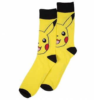 Men's Pokemon Pikachu Crew Socks Men's Pokemon Pikachu Crew Socks