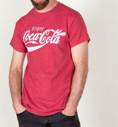 Men's Red Marl Enjoy Coca-Cola T-Shirt Men's Red Marl Enjoy Coca-Cola T-Shirt