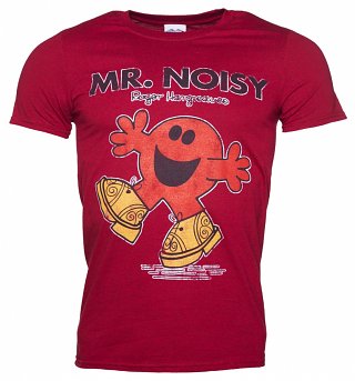 Men's Red Mr Noisy Mr Men T-Shirt Men's Red Mr Noisy Mr Men T-Shirt