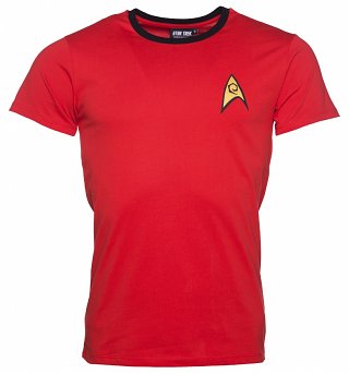 Men's Red Scotty Costume Star Trek Ringer T-Shirt Men's Red Scotty Costume Star Trek Ringer T-Shirt