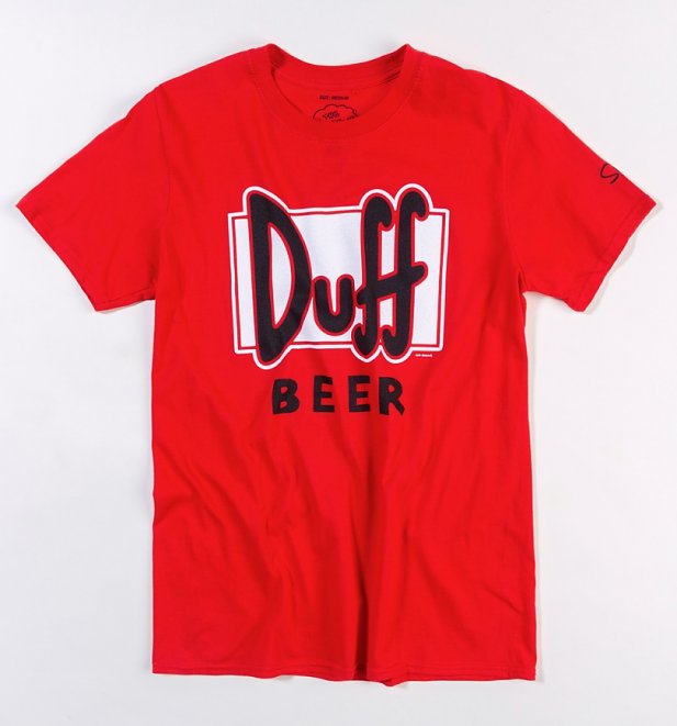 Men's Red Simpsons Duff Beer T-Shirt