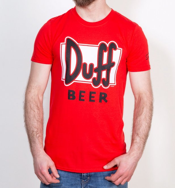 Red Simpsons Duff Beer T-Shirt