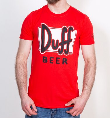 Men's Red Simpsons Duff Beer T-Shirt Men's Red Simpsons Duff Beer T-Shirt