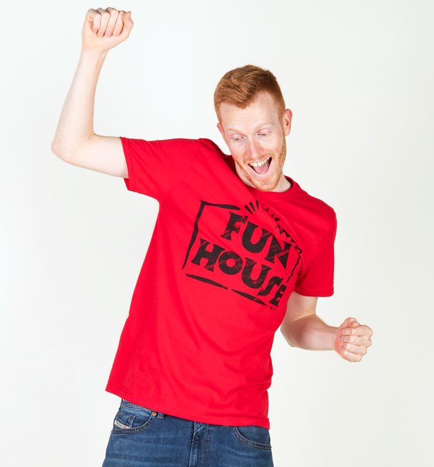 Herren rot Team Fun House Logo T-Shirt