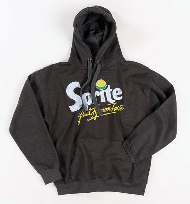 Men's Retro Sprite Logo Charcoal Hoodie Men's Retro Sprite Logo Charcoal Hoodie