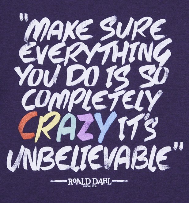 Men's Roald Dahl Matilda Completely Crazy Blackberry T-Shirt Men's Roald Dahl Matilda Completely Crazy Blackberry T-Shirt