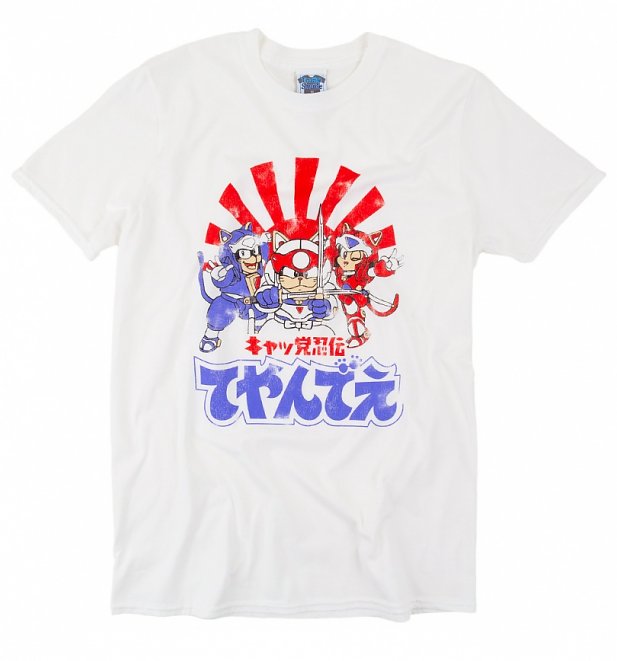 Men's Samurai Pizza Cats White T-Shirt Men's Samurai Pizza Cats White T-Shirt