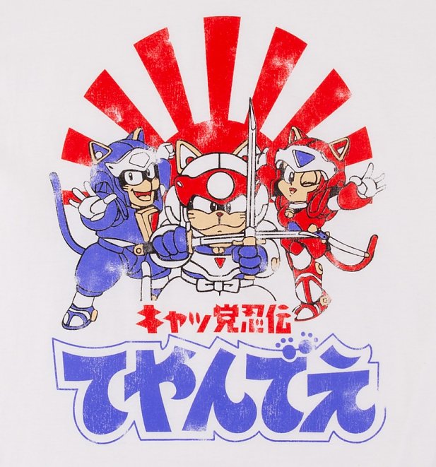 Men's Samurai Pizza Cats White T-Shirt Men's Samurai Pizza Cats White T-Shirt