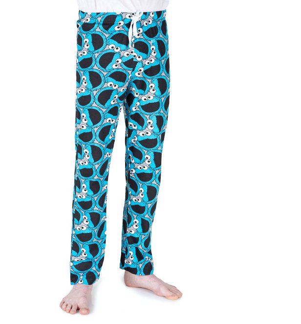 Men's Sesame Street Cookie Monster Faces Lounge Pants