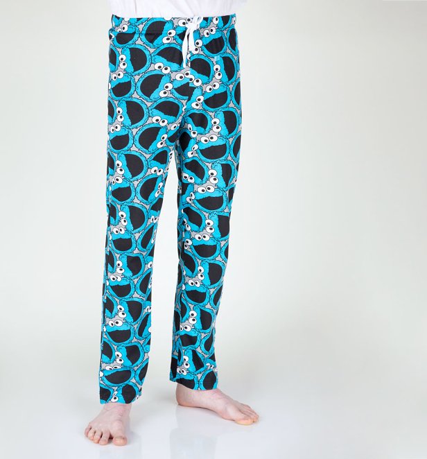 Men's Sesame Street Cookie Monster Faces Lounge Pants