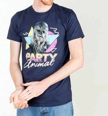 Men's Star Wars Chewbacca Party Animal Navy T-Shirt Men's Star Wars Chewbacca Party Animal Navy T-Shirt