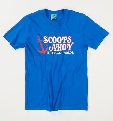 Men's Stranger Things Inspired Scoops Ahoy Blue T-Shirt Men's Stranger Things Inspired Scoops Ahoy Blue T-Shirt