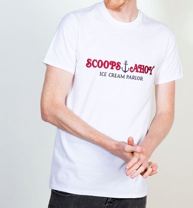 Men's Stranger Things Inspired Scoops Ahoy Embroidered T-Shirt Men's Stranger Things Inspired Scoops Ahoy Embroidered T-Shirt