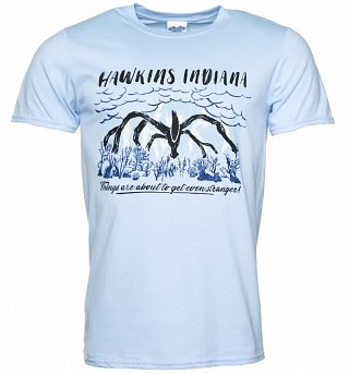 Men's Stranger Things Inspired Shadow Monster Light Blue T-Shirt Men's Stranger Things Inspired Shadow Monster Light Blue T-Shirt