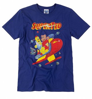 Men's SuperTed Space Scene Metro Blue T-Shirt Men's SuperTed Space Scene Metro Blue T-Shirt