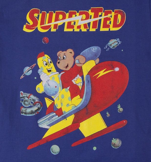 Men's SuperTed Space Scene Metro Blue T-Shirt Men's SuperTed Space Scene Metro Blue T-Shirt
