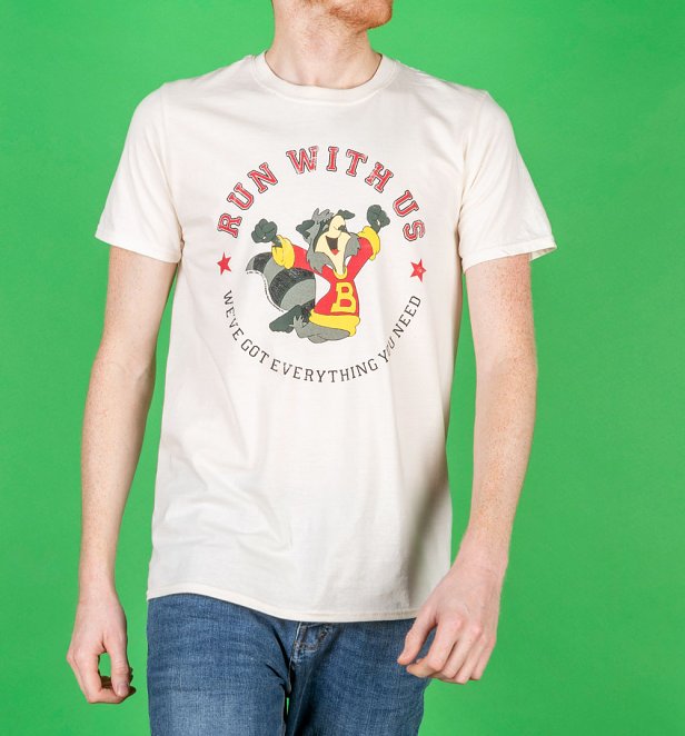 Men's The Raccoons Run With Us Badge Ecru T-Shirt Men's The Raccoons Run With Us Badge Ecru T-Shirt