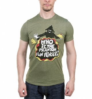 Men's Tiswas Phantom Flan Flinger Heather Green T-Shirt Men's Tiswas Phantom Flan Flinger Heather Green T-Shirt