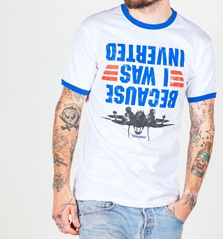 Men's Top Gun Because I Was Inverted Ringer T-Shirt Men's Top Gun Because I Was Inverted Ringer T-Shirt