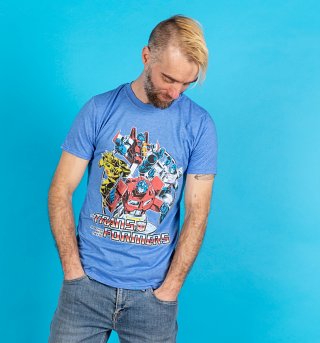 Men's Transformers Group Shot Blue T-Shirt