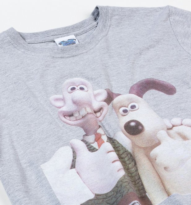Men's Wallace and Gromit Classic Photograph Sport Grey TShirt