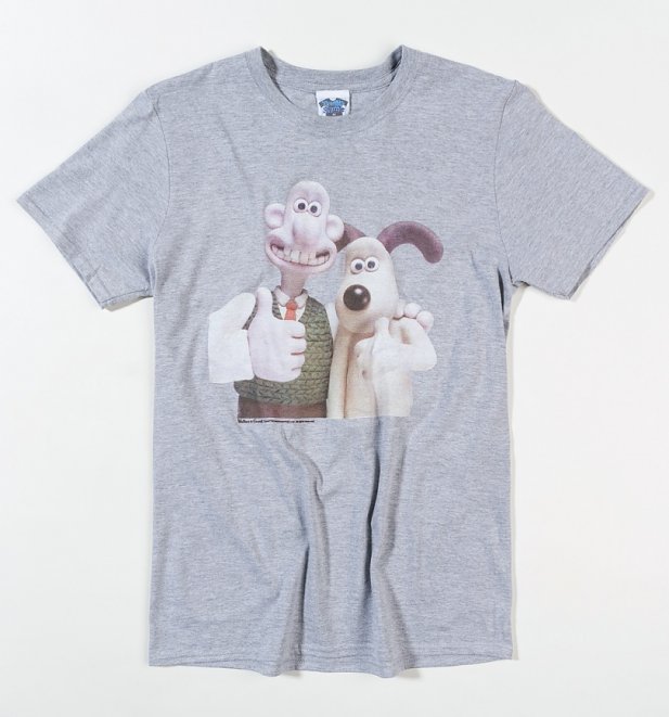 Men's Wallace and Gromit Classic Photograph Sport Grey TShirt