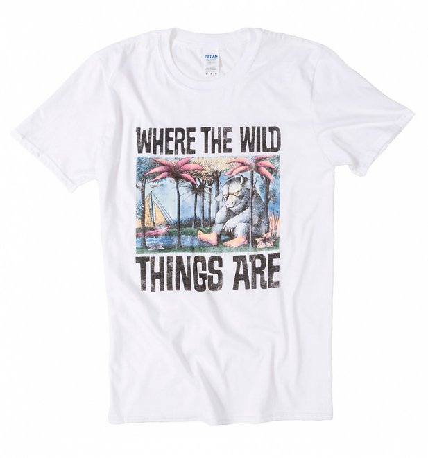 Men's Where The Wild Things Are Book Cover Ecru T-Shirt Men's Where The Wild Things Are Book Cover Ecru T-Shirt