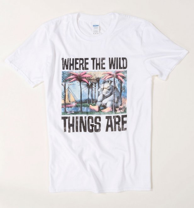 Men's Where The Wild Things Are Book Cover Ecru T-Shirt Men's Where The Wild Things Are Book Cover Ecru T-Shirt