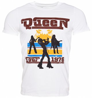Men's White 1976 Queen Tour T-Shirt Men's White 1976 Queen Tour T-Shirt