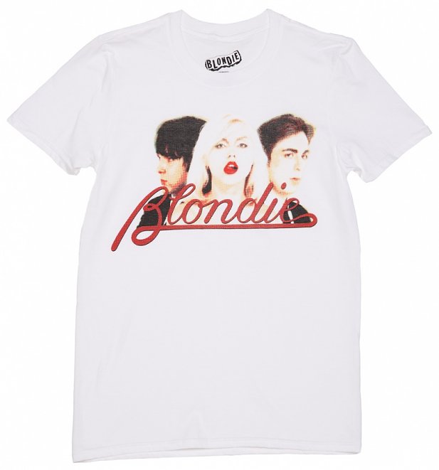 Men's White Blondie Parallel Lines T-Shirt