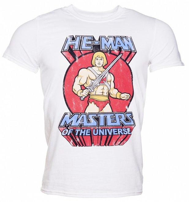 Men's White Classic He-Man T-Shirt Men's White Classic He-Man T-Shirt